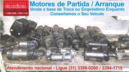 Estoque de Motores de Partida ou Arranque Novos e Seminovos da Auto Eltrica Filadlfia em Belo Horizonte